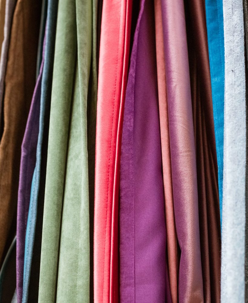 different types of curtains and fabrics hanging different types of curtains and fabrics hanging close-up
